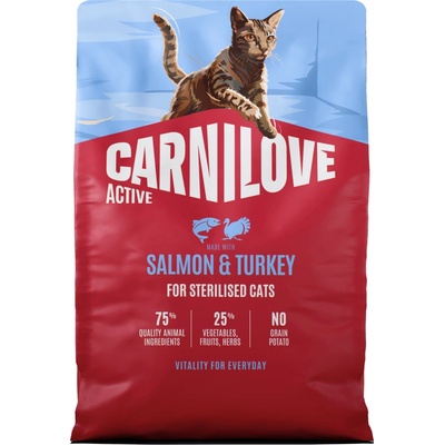 CARNILOVE Active pre sterilizované mačky losos a morka 2 kg