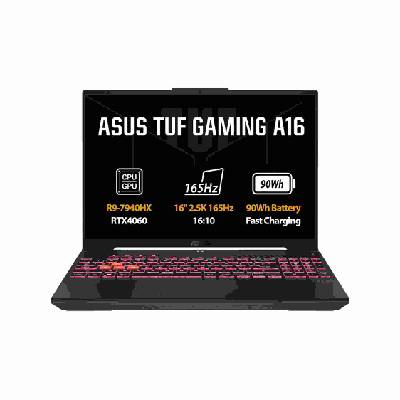 ASUS TUF Gaming F16/FA607PV-RL120/R9-7940HX/16"/WUXGA/32GB/1TB SSD/RTX 4060/bez OS/Gray/2R (FA607PV-RL120)