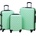 vidaXL Комплект твърди куфари с колелца, 3 бр, мента, ABS (92415)