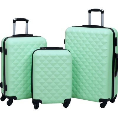 vidaXL Комплект твърди куфари с колелца, 3 бр, мента, ABS (92415)