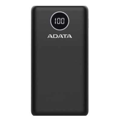 ADATA Външна батерия ADATA 20000mAh, Quick Charge 3.0 + PD 18W, 2 x USB &, 1 x USB-C, P20000QCD 20.000 mAh, Total 3A, Черен (AP20000QCD-DGT-CBK) (AP20000QCD-DGT-CBK)
