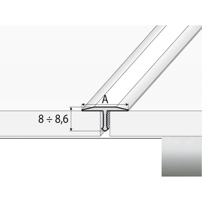 Effector A55 Prechodový profil ImPRESJA STRIEBRO 2,5 m