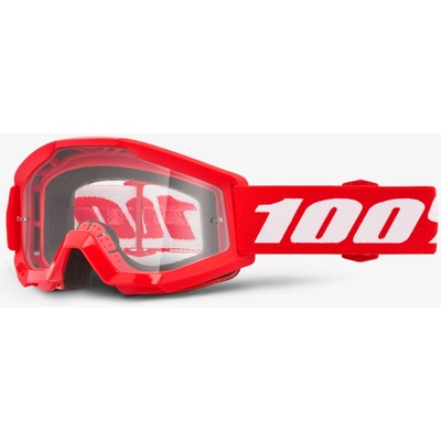 100 PROCENT brýle STRATA MINI RED JUNIOR / KID / dětské barva červená/bílá plexi čirá
