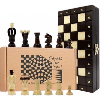 Amazinggirl Šachová hra šachová doska drevená 25 cm súprava šachovnice skladacia so šachovými figúrkami pre deti aj dospelých