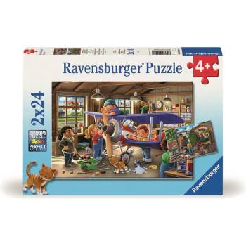 Ravensburger - Puzzle 2x24 Become a plane and train repairman! - 1 - 39 piese