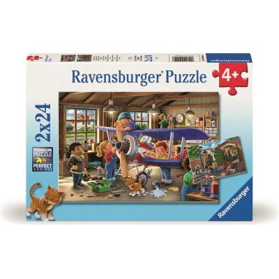 Ravensburger - Puzzle 2x24 Become a plane and train repairman! - 1 - 39 piese