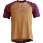 Zimtstern Мъжка фланелка с къс ръкав за колоездене Zimtstern Pureflowz Shirt S/S Cycling jersey - Golden Brown / Windsor Wine - размер XL (056-3322-0514)
