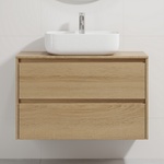Bath Deluxe Шкаф за баня с мивка TRONDHEIM/KRISTIANSAND 90x57x46 см дъб/бял (SETBT0154C)