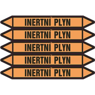 Grafiko | Inertní plyn - dle ČSN 13 0072 - Materiál fólie s ochrannou laminací, Rozměr aršík 5ks šipka 212x26mm
