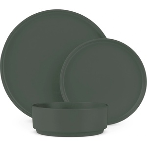 Berlingerhaus Сервиз за хранене от каменна керамика за 6 души Matte Green 18 части 54937 (LP-BH-261)