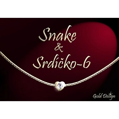 Gold Design Snake + srdíčko zlacený GD544