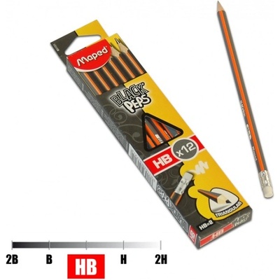 Maped Black´ Peps grafitová tužka s gumou HB – Zboží Živě