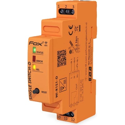 FOX SINGLE SWITCH-D - Bezdrôtové WiFi relé, 85-265V, 16A, 1x NO/NC