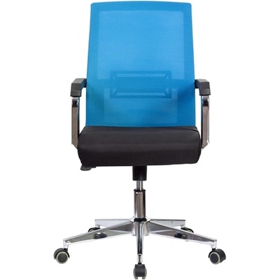 RFG Работен стол Roma W, дамаска и меш, черна седалка, светлосиня облегалка (O4010120234)