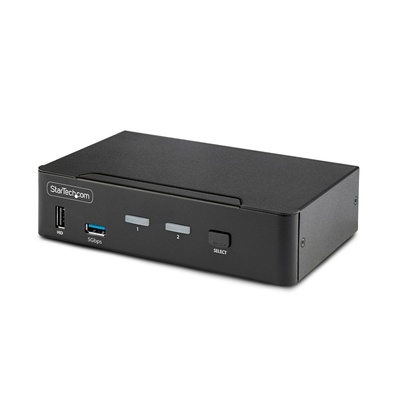StarTech StarTech. com D86A2-2-PORT-8K-KVM KVM превключвател Черен (D86A2-2-PORT-8K-KVM)