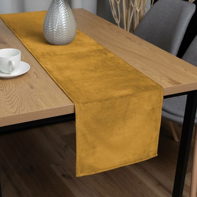 Biante Sametový běhoun Velvet Premium SVP-047 Hořčicový 35x160 cm