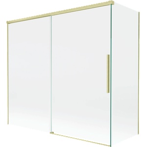 Mexen Rox параван за вана 2-крилен плъзгащ се 170 + 75 x 150 cm, прозрачен, златен мат - 8C9-170-075-55-00 (8C9-170-075-55-00)