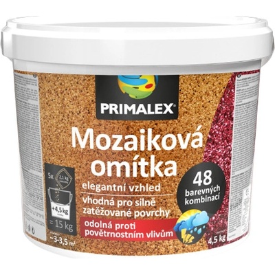 Primalex mozaiková omietka (I+I+I+A+F) 15 kg (4,5 kg + 5x2,1 kg)