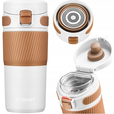 Beon termohrnek Origo nerezová ocel se zámkem víka 450 ml bílý
