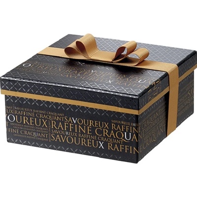 Giftpack Подаръчна кутия Giftpack Savoureux - 21 х 21 х 9 cm, черно и мед, с панделка (SV306S)