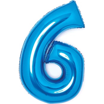 Image 1 of Amscan Балон от фолио цифра - синя шестица, 6, 66 см