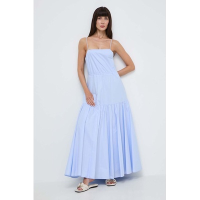IVY & OAK Памучна рокля Ivy Oak в синьо дълга разкроена IO117615 (IO117615)