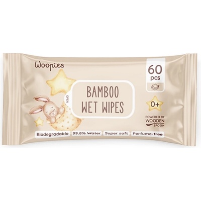 Woopies Wooden Spoon Rozložiteľné vlhčené obrúsky 60 ks
