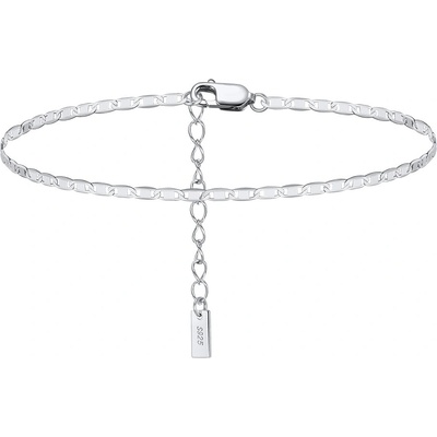 DELIS Сребърна гривна за глезен от проба 925, jw1525, семпъл дизайн, с родиево покритие (jw1525)