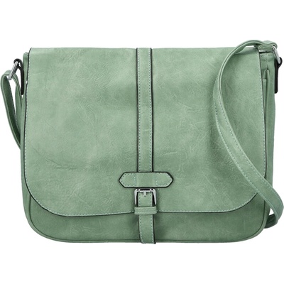 Trendy dámská koženková crossbody kabelka Relinda modrozelená