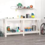 HABA Работна пейка Бяла 180x50x80 см борово дърво масив (V822512)