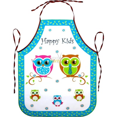 Forbyt Zástěra dětská Sovy tyrkysová