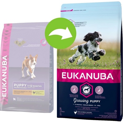 Eukanuba Growing Puppy Medium Breed Kuřecí 2 x 15 kg