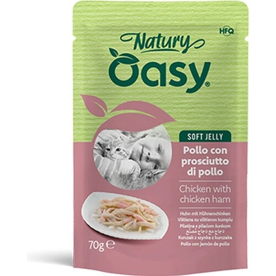 Oasy Cat Natury Soft Jelly Adult - Kuracie filety so šunkou v želé 70 g