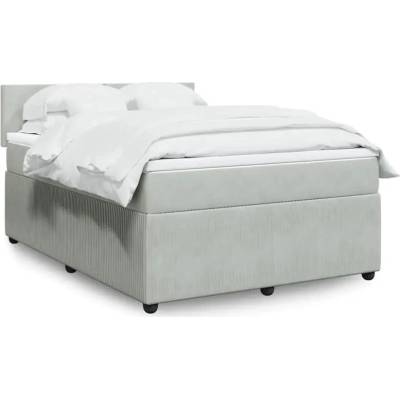 vidaXL 11461.3287728 Boxspring postel s matrací světle šedá samet