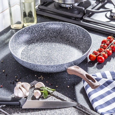 Konighoffer Nepřilnavá žulová pánev VENGA ŠEDÁ 30 cm