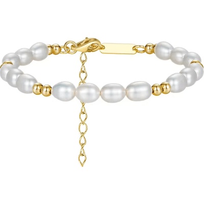 Olivie strieborný perlový náramok GOLD 9054