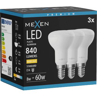 Mexen Nova 3x LED крушка E14, R50, 8W, Топла - 3000K, 840 lm - L103-E14-0830-01x03 (L103-E14-0830-01x03)