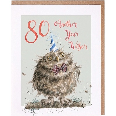 Narozeninové přání "80 Another Year Wiser" - Sova