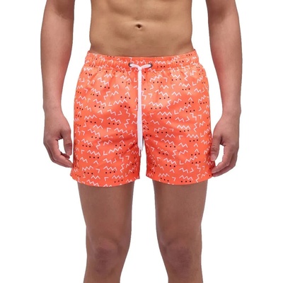 Sundek Бански гащета Sundek Elastic waist and waves element print swimming shorts - Orange (Fluo Orange)