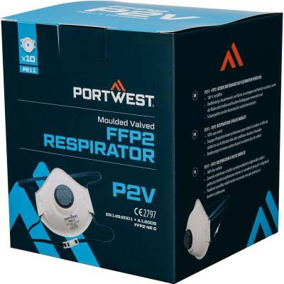 Portwest P211 Respirátor FFP2 s ventilkem bílý 10 ks