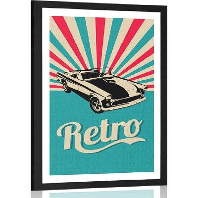 Plakát s paspartou v retro stylu - 40x60 silver
