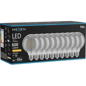 Mexen Vintis 10x LED нажежаема лампа E27, G95, 8W, Топло - 2200K, 600 lm, опушено (L157-E27-0822-70x10)