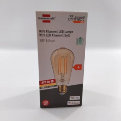 Brennenstuhl LED žiarovka WiFi vintage E27 470lm, 4,9W, hruška
