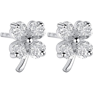 Silenti Jewelry Сребърни обеци "Детелина