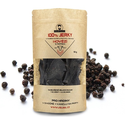 Jerky Usušil & Syn 100% Hovädzie s korením 50 g