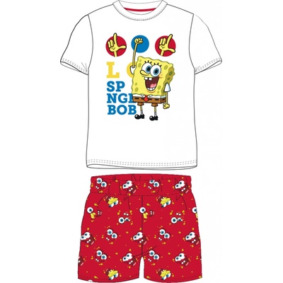 Chlapecké pyžamo SpongeBob v kalhotách 5204203W, bílé červené