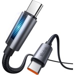 Mcdodo Кабел за данни - Mcdodo (CA-5740) - с дишаща светлина, USB-C → USB-C, 100W, 5A, 1.2m - Черен