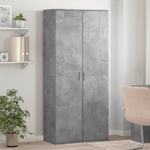 vidaXL Шкаф за обувки, бетонно сив, 80x39x178 см, инженерно дърво (3276675)
