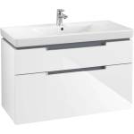 Villeroy & Boch Subway 2.0 - Шкафче за умивалник, 99x59x45 см, 2 чекмеджета, Glossy White A91510DH (A91510DH)