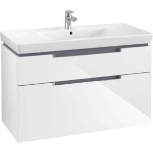Villeroy & Boch Subway 2.0 - Шкафче за умивалник, 99x59x45 см, 2 чекмеджета, Glossy White A91510DH (A91510DH)